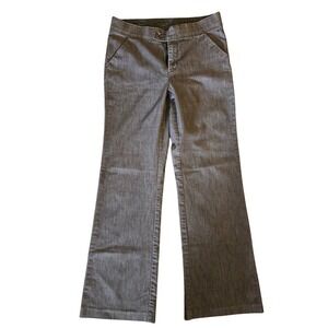 Mid Rise Brown Wide Leg Size 10 Long Slim Minimalist Office Casual Boho Indie